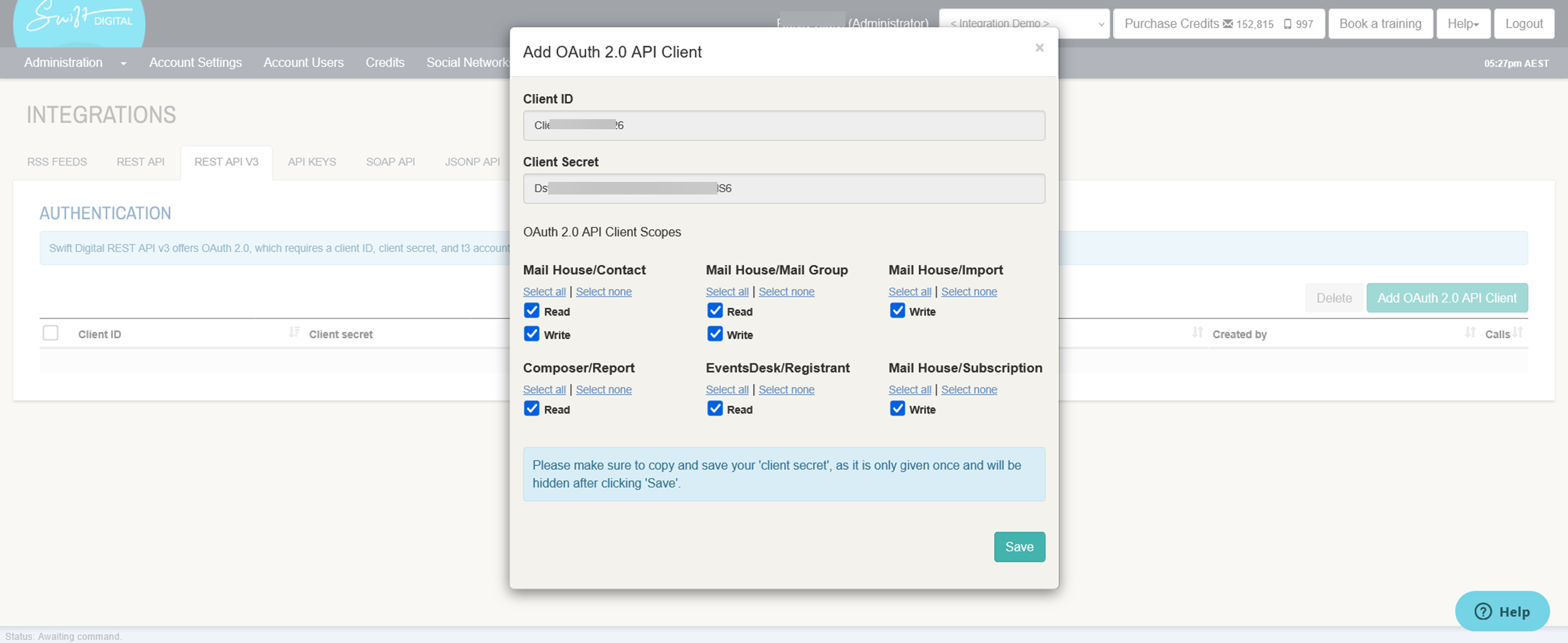 Swift Digital Suite REST API v3