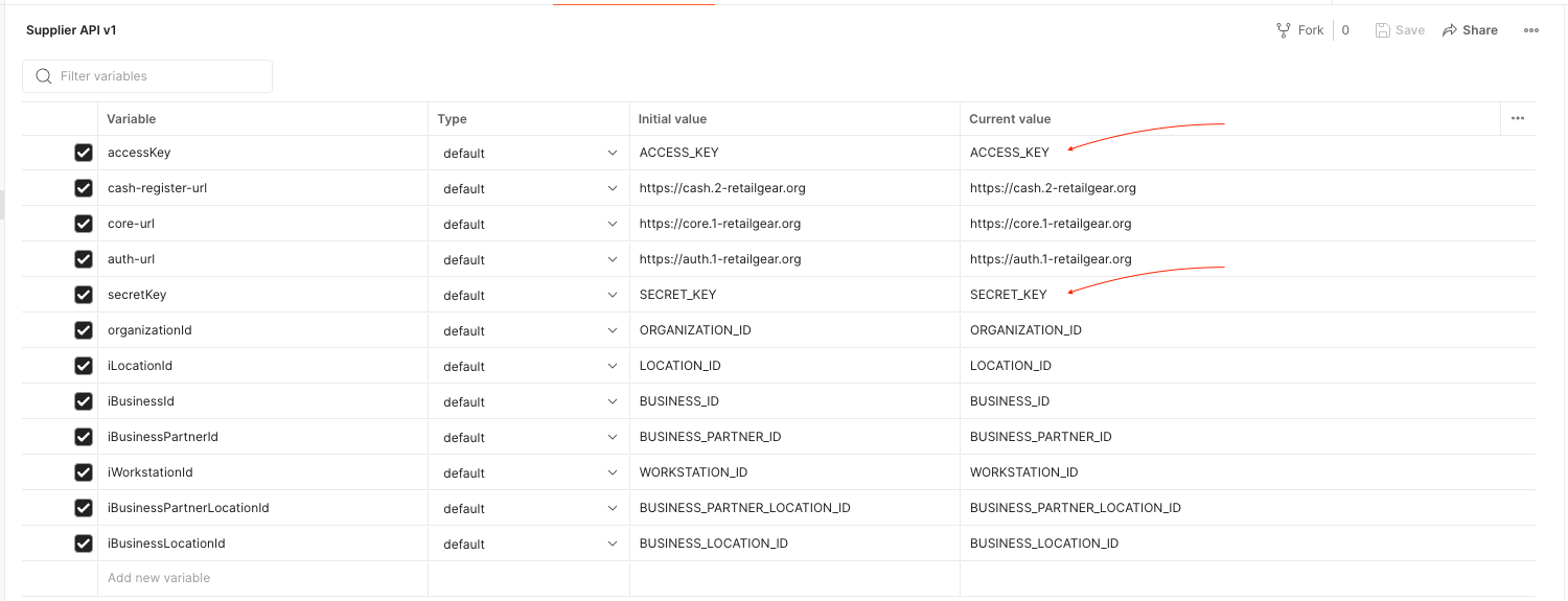 Supplier purposes API Document