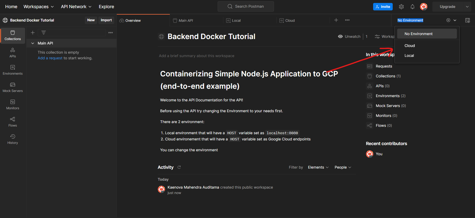 Backend Docker Tutorial | Postman API Network