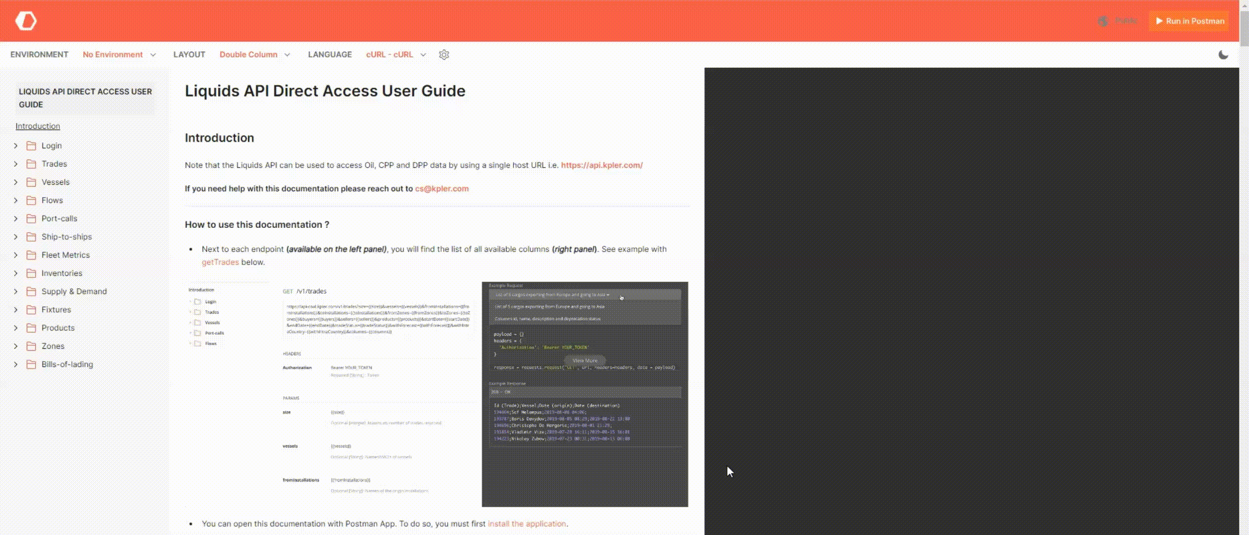 Liquids API Direct Access User Guide