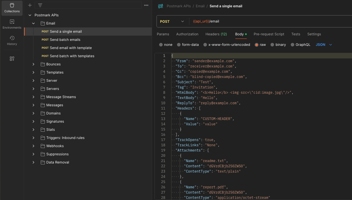 Postmark APIs | Get Started | Postman API Network