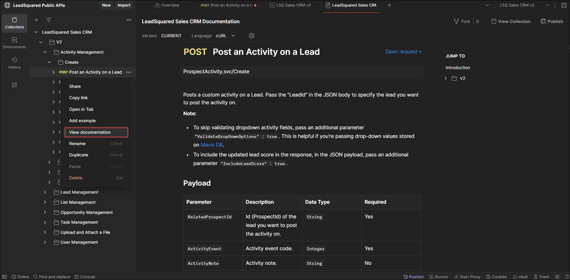 LeadSquared Sales CRM | Get Started | Postman API Network