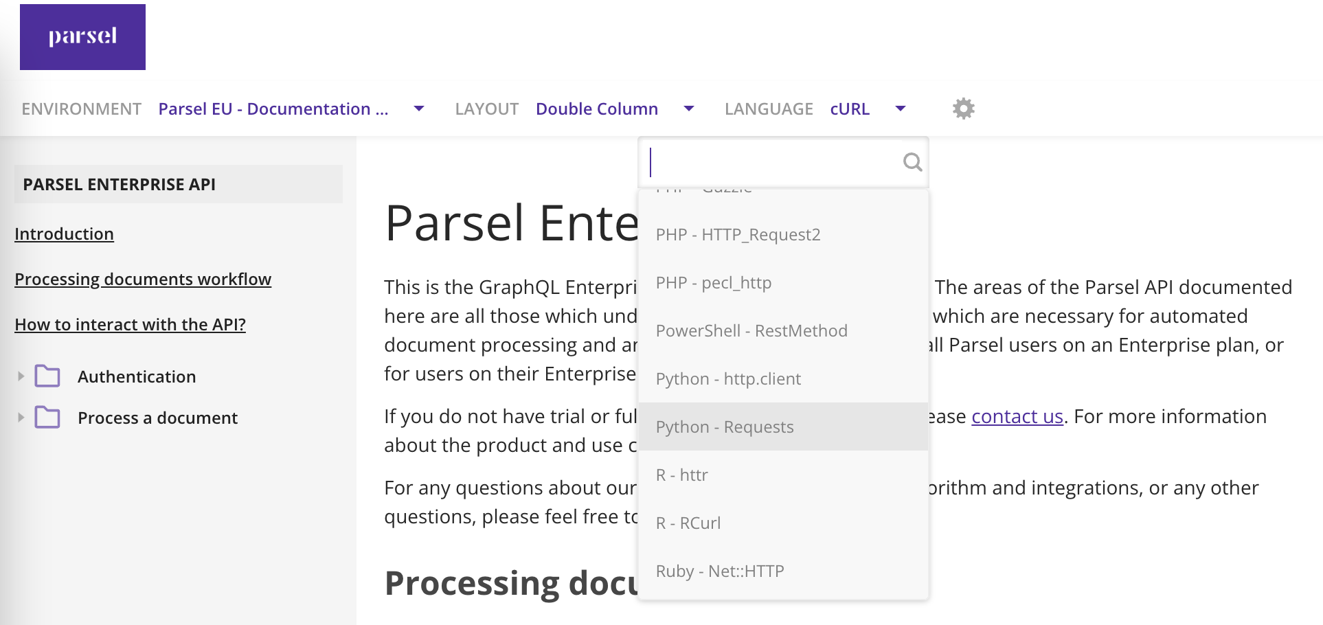 Parsel Enterprise API