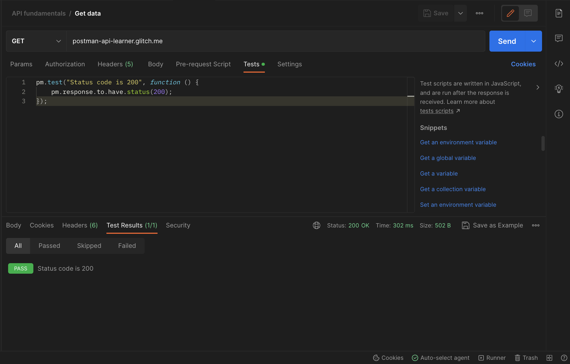 REST API Basics CRUD Test Variable
