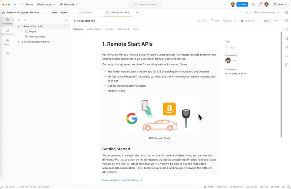 Partner API Support - Performance Motors | Postman API Network