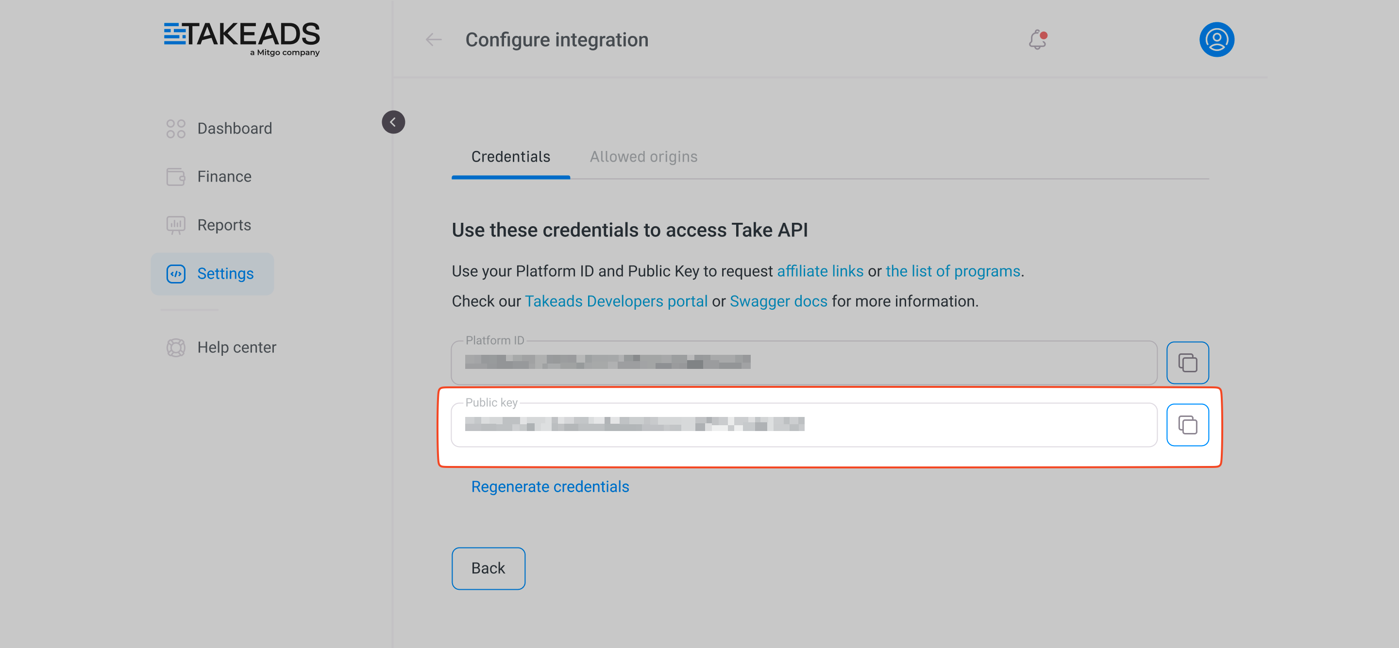 Platform-level requests | Takeads public | Postman API Network